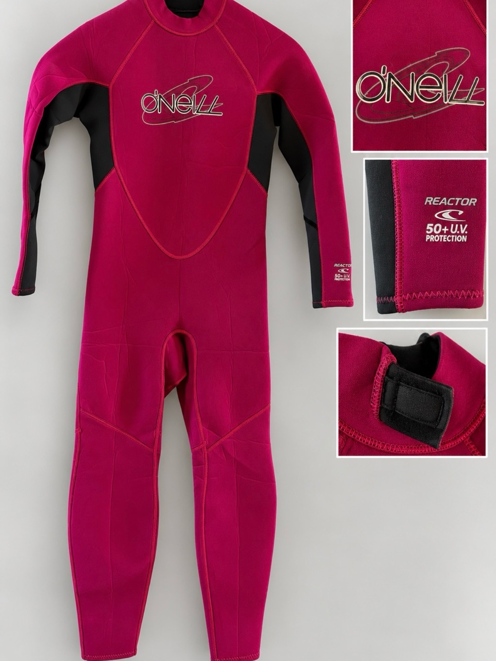 O'Neill Kids Magenta and Black Full-Body Rashguard